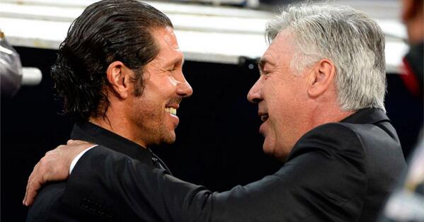 Simeone e Ancelotti protagonização um duelo de dois grande técnicos. FOTO: UEFA