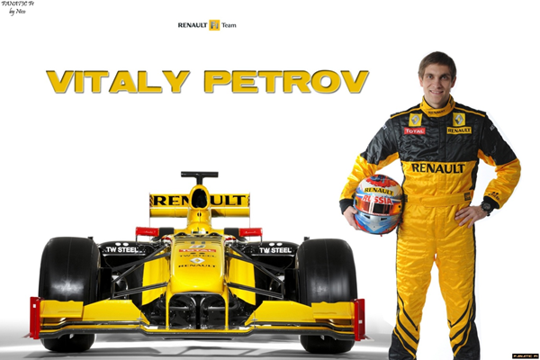 Vitaly Petrov, com sua Renault amarela e preta. Alonso nunca mais se esquecerá desta “dupla”. FOTO: sportswallpapershd.com.