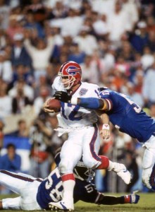 Jim Kelly sob pressão durante o Super Bowl XXV
