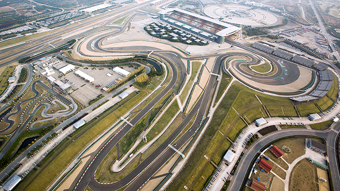 Vista aérea do circuito de Xangai onde se realiza desde 2004 o GP da China. FOTO: www.6post.com.