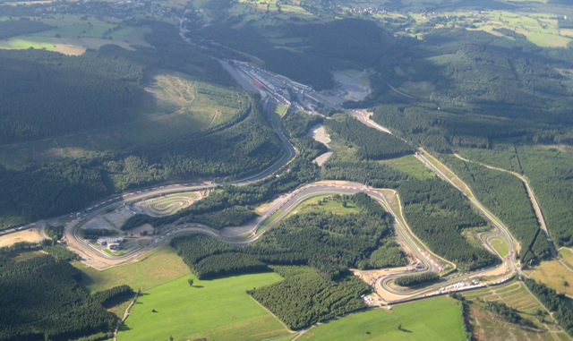 Vista aérea do Circuito Spa-Francorchamps onde se realiza o GP da Bélgica desde 1950. FOTO: Womotor