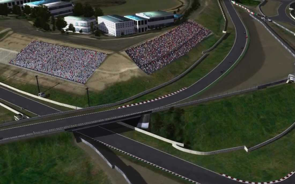 Imagem obtida a partir de uma animação gráfica que mostra o “cruzamento” na pista de Suzuka. FOTO: youtube.com
