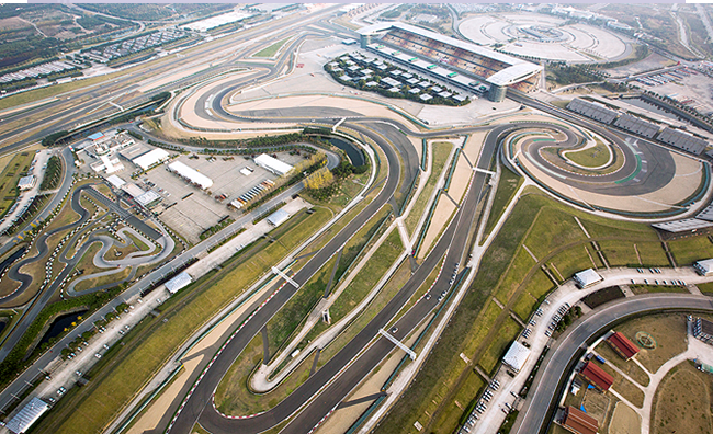 Vista aérea do circuito de Xangai onde se realiza desde 2004 o GP da China. FOTO: www.6post.com