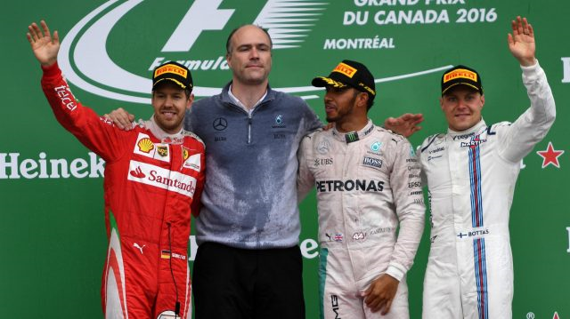 Lewis Hamilton vence no Canadá, com Sebastian Vettel em segundo e Valtteri Bottas em terceiro. FOTO: formula1.com.