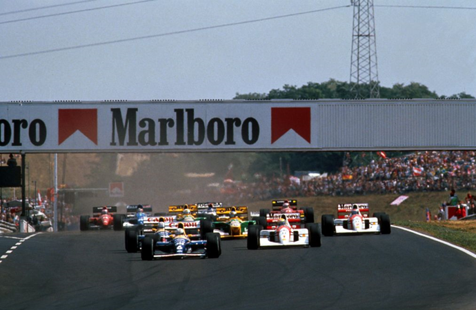 Largada do GP da Hungria de 1992. FOTO: http://continental-circus.blogspot.com.br