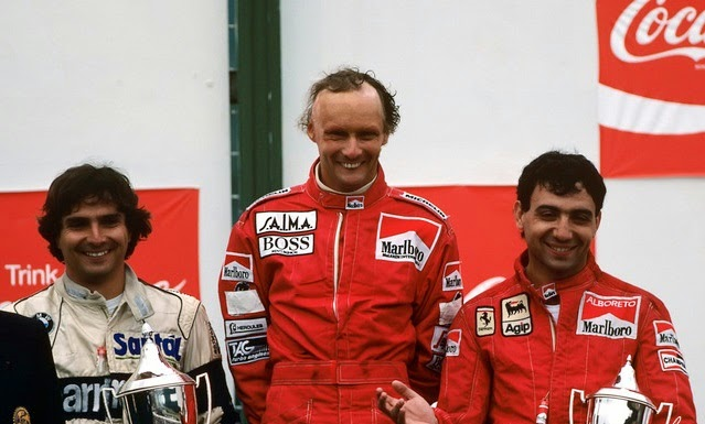 Pódio do GP da Áustria de 1984. FOTO: www.gps.gpexpert.com.br