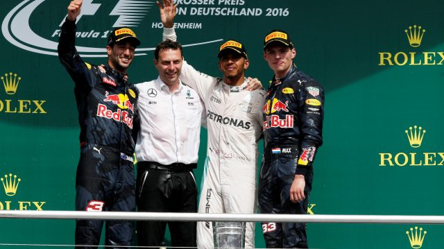 Hamilton venceu na “casa” de Rosberg antes das férias de verão. FOTO: formula1.com