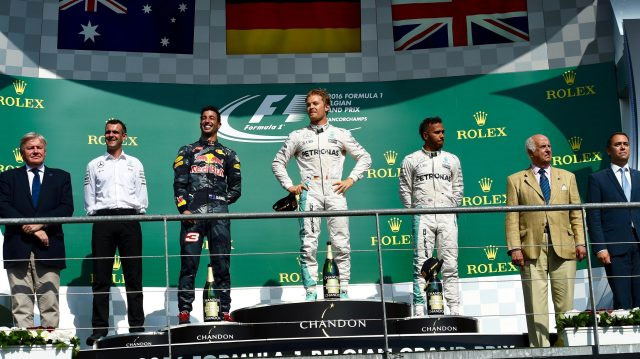 Nico Rosberg vence do GP da Bélgica, com Daniel Ricciardo em segundo e Lewis Hamilton em terceiro. FOTO: formula1.com