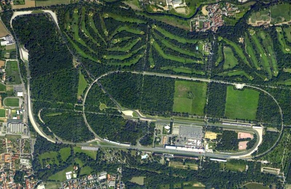 Vista aérea do Circuito de Monza onde se realiza o GP da Itália desde 1950. FOTO: grandprix247.com