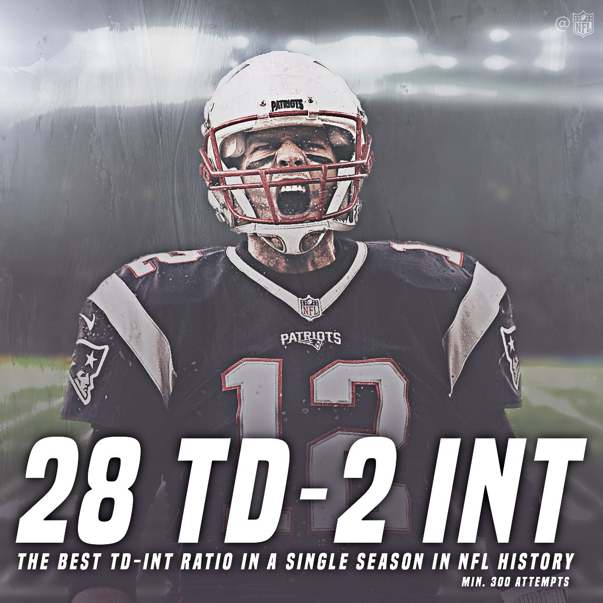 Tom Brady fazendo história aos 28 anos. FOTO: NFL