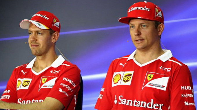 Vettel e Raikkonen conduzirão a Ferrari em 2018, por mais uma temporada.