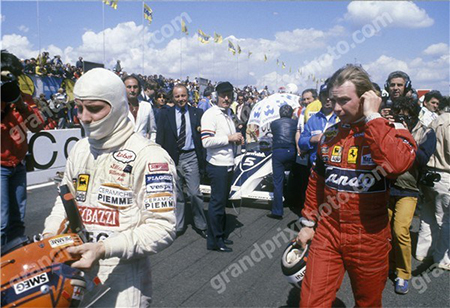 Pironi e Villeneuve fizeram parte do protesto antes da corrida.